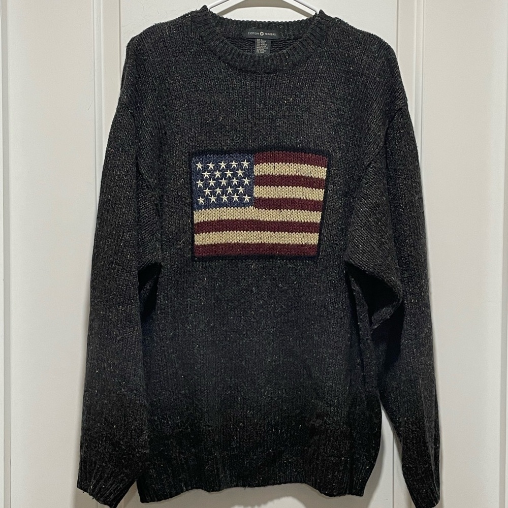 🇺🇸 Americana Large Wool Blend Brown Marled Vintage 90s Y2K Eclectic Grandpa